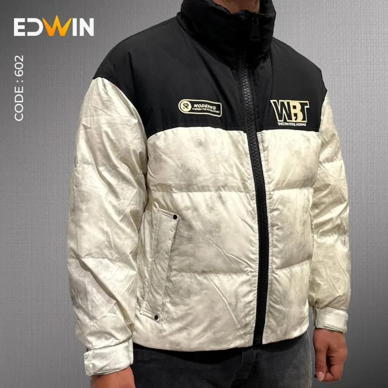 کاپشن پر مردانه چرم سیلیکونی ضد آب کد 602