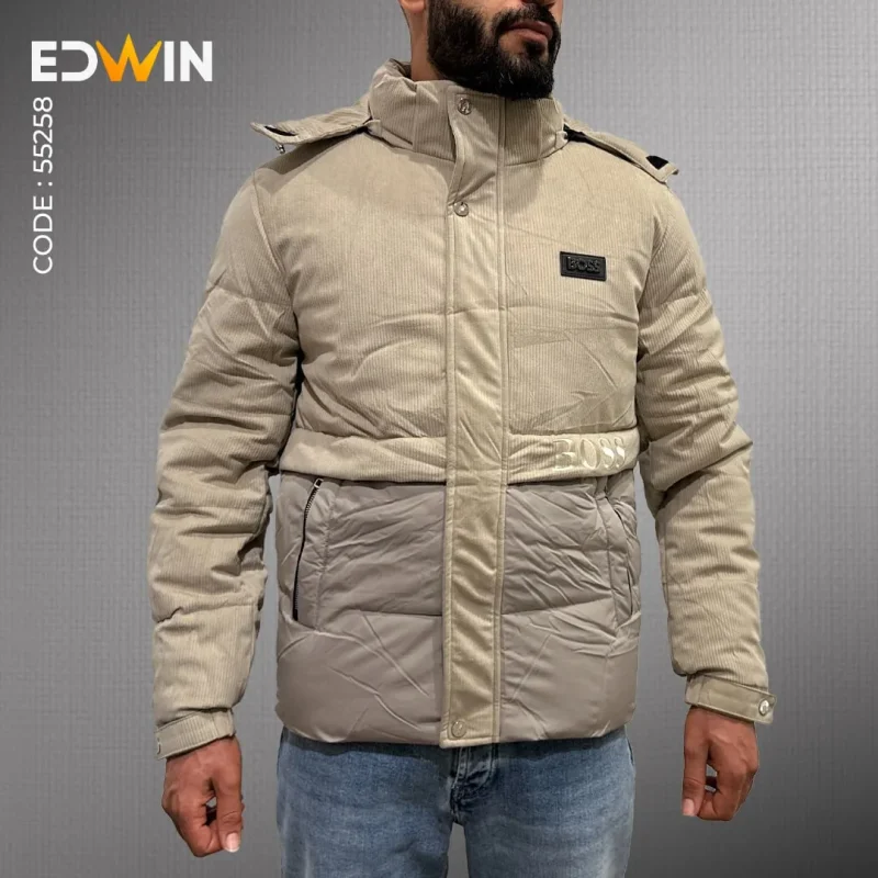 کاپشن مردانه ترکیب مخمل و پارچه مموری کد 25539