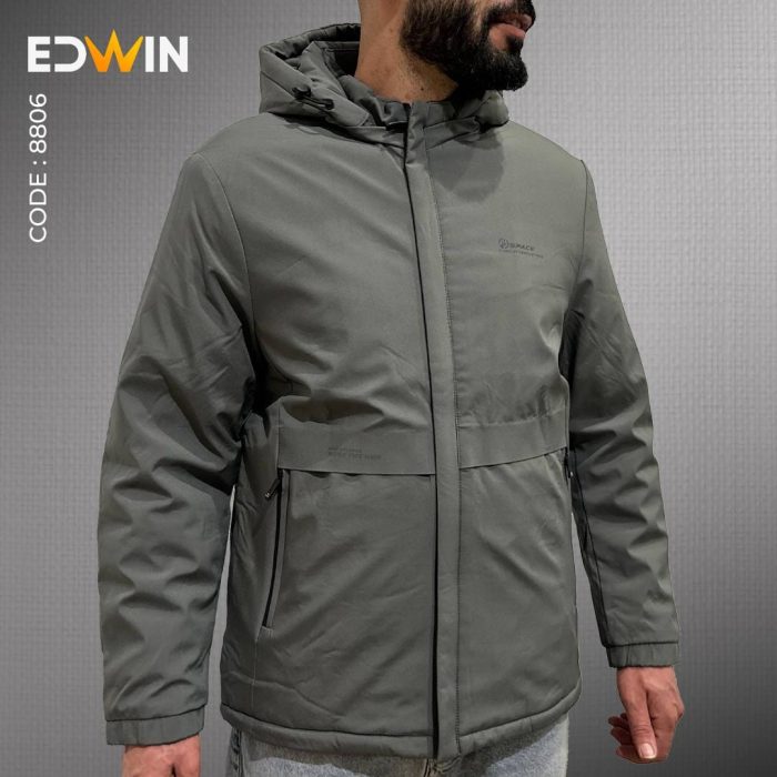 کاپشن مردانه ضد آب کلاه دار آستر بادی ضخیم مدل 8806 - تصویر 18