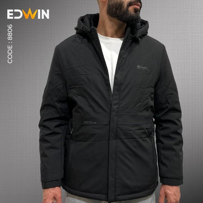 کاپشن مردانه ضد آب کلاه دار آستر بادی ضخیم مدل 8806 - تصویر 7